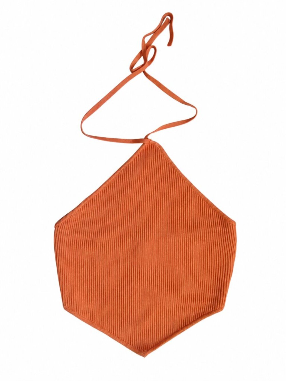 House of Harlow 1960 Orange Ribbed Halter Top | Medium